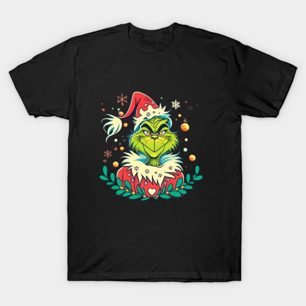 Christmas Grinch T-Shirt by BukovskyART